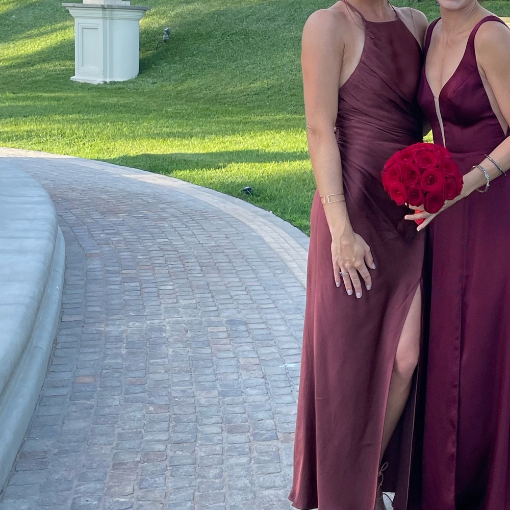 ON LEFT - Shona Joy midi dress in Sangria